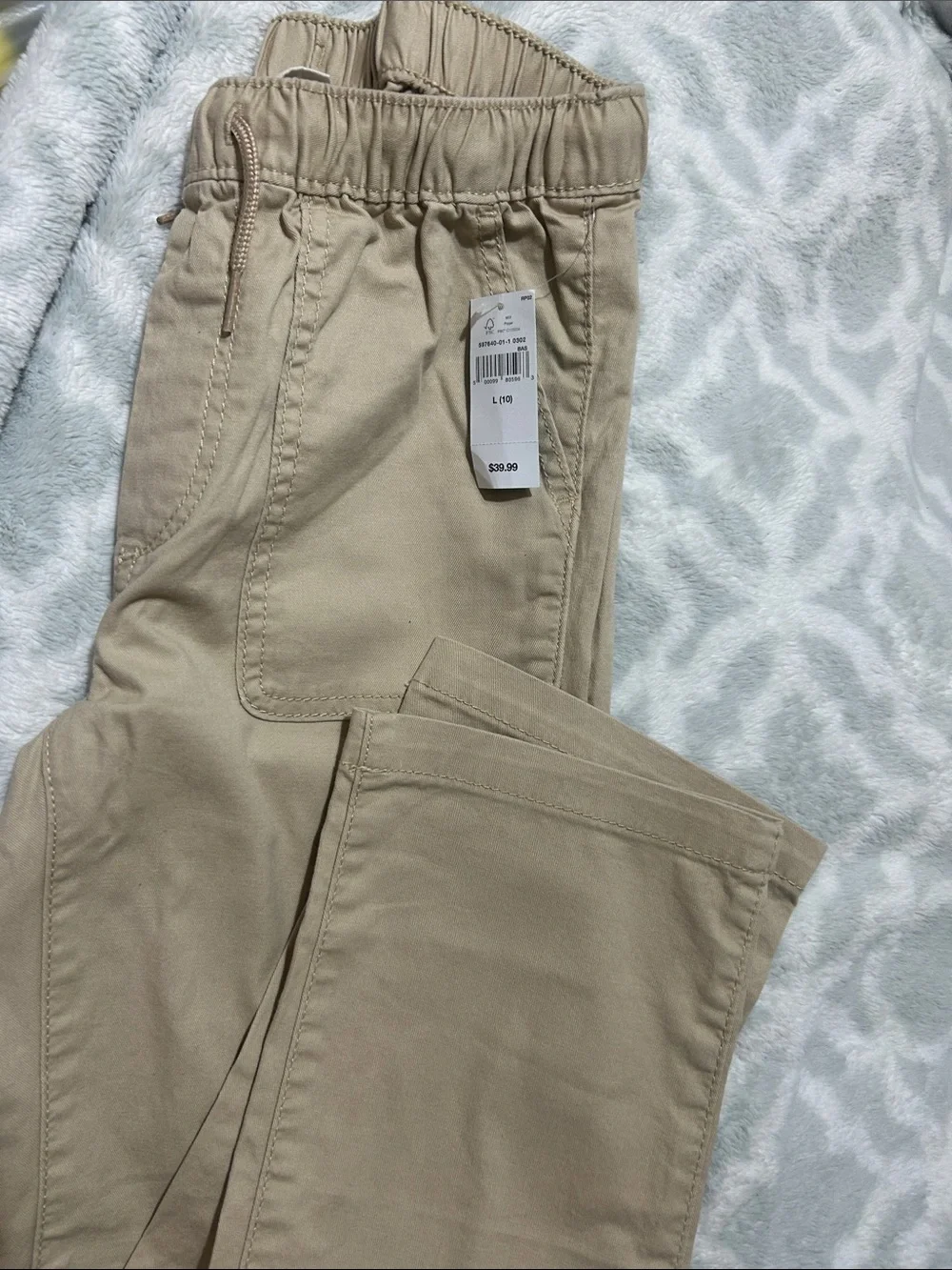Casual Drawstring Beige Pants perfect for school uniform